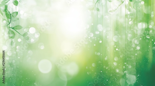 Obraz na płótnie Serene Green Nature Background Spring Leaves Bokeh Lights Soft Focus w salonie