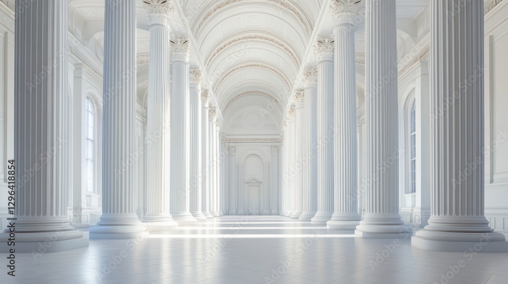 Sunlit Classical Hallway Columns Architecture Interior Design Sunlit Classical Hallway Columns Architecture Interior Design