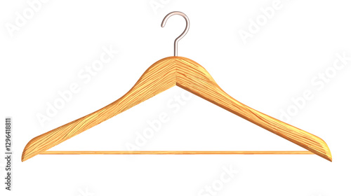 Wooden wood coat hanger vector illustration isolated on white background