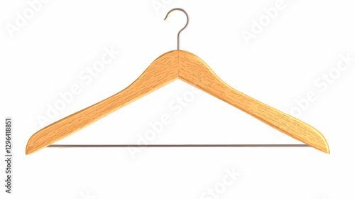 Wooden wood coat hanger vector illustration isolated on white background
