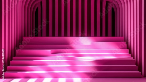 Wallpaper Mural Pink arched stairway, stage, sunlight. Torontodigital.ca