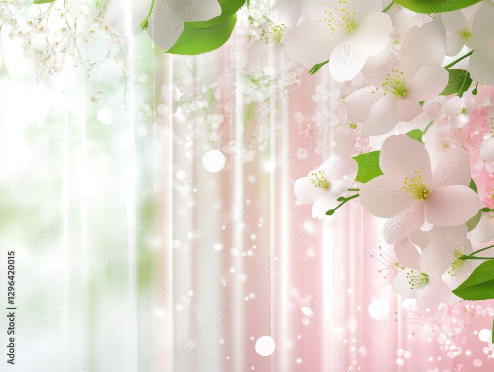 Delicate Spring Blossoms Pink White Cherry Flowers Soft Background