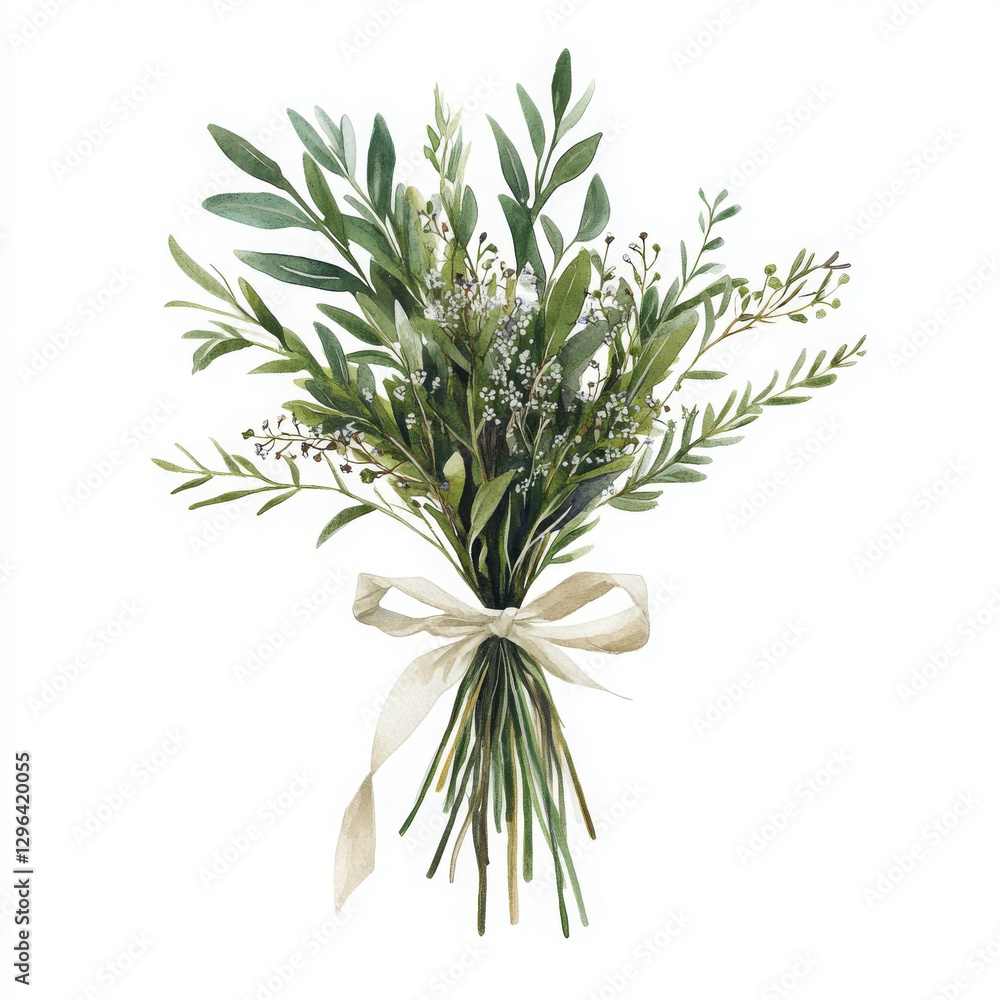 Fototapeta premium Elegant plant illustration painted in boho style brings natural beauty