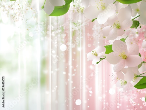 Obraz na płótnie Delicate Spring Blossoms Pink White Cherry Flowers Soft Background w salonie