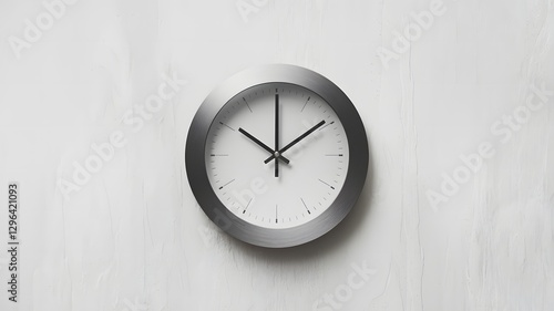 Wallpaper Mural A minimalist digital clock with a brushed metal frame against a white background. Torontodigital.ca