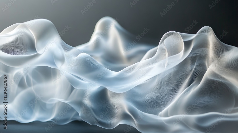 Obraz premium A flowing abstract form displaying delicate fabric movements in light