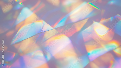 Prism of sunlight through stained glass texture for creative design