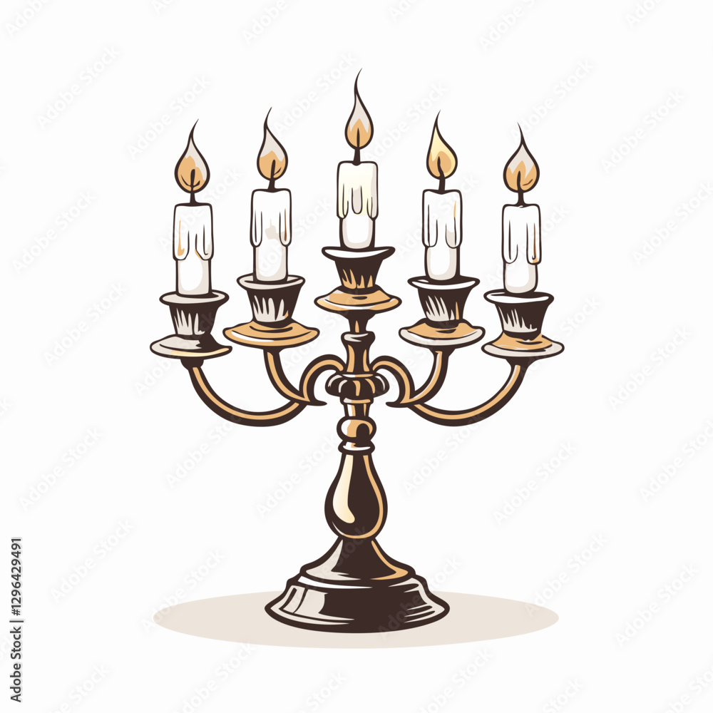 Elegant candelabra with glowing candles, warm ambiance Elegant candelabra with glowing candles, warm ambiance