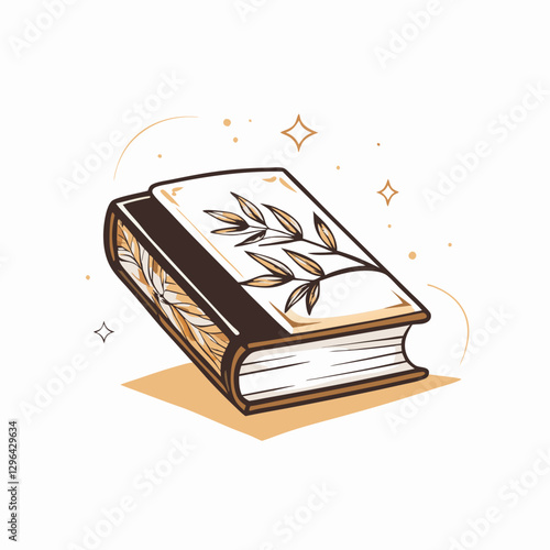 Decorative book with floral design, artistic illustration
