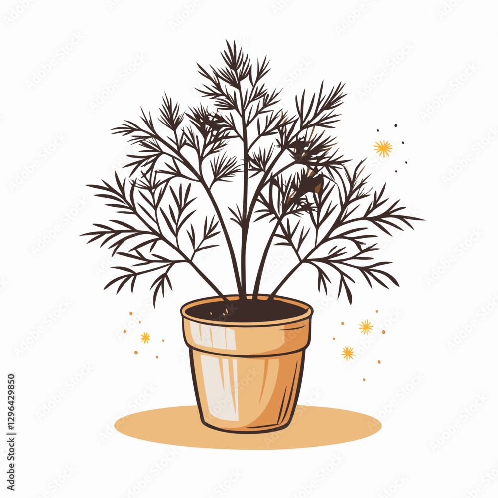Obraz premium Herb plant growing in pot with fresh leaves, botanical beauty