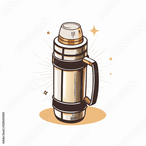 Stylish stainless steel thermos with handle, outdoor adventure gear