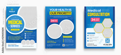 Healthcare Flyer Layout with Blue Accents