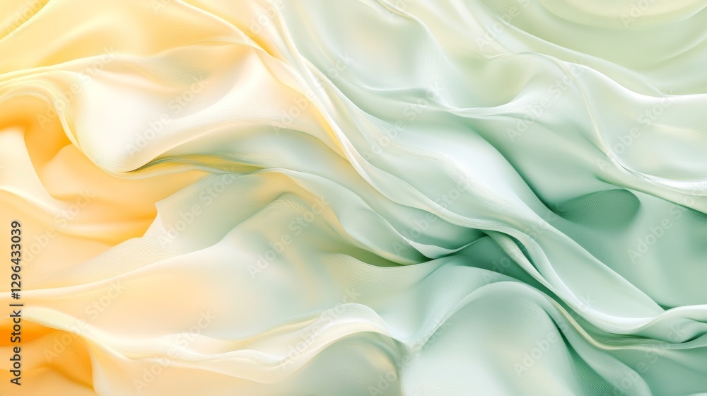 Obraz premium Flowing abstract fabric display with gradient colors and soft textures