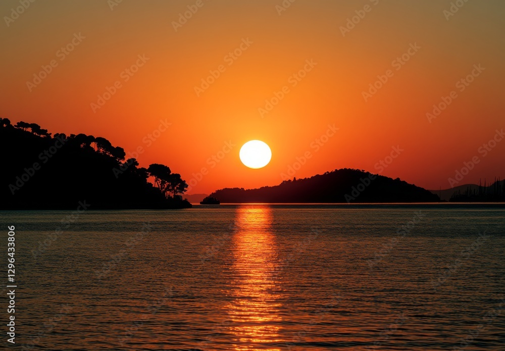 Fototapeta premium Beautiful sunset over the sea 