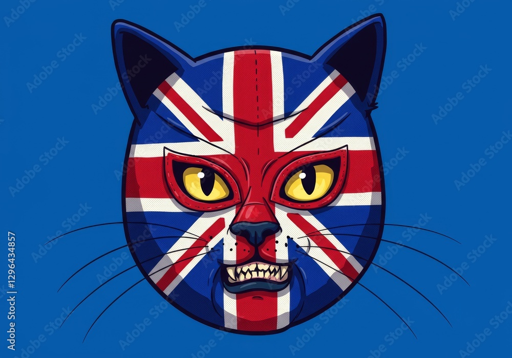 cat with a flag of great britain cat with a flag of great britain