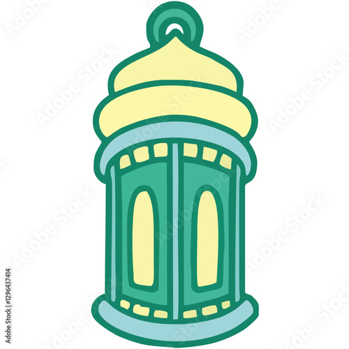 colorfull arabian lantern for decoration light street around mosque park