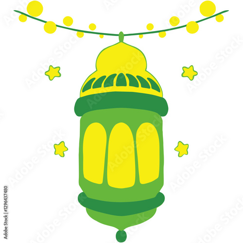 colorfull arabian lantern for decoration light street around mosque park