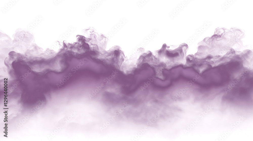 Fototapeta premium Deep violet purple smoke vapor cloud isolated on transparent white background