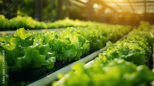 Sustainable Farming with Fresh Green Lettuce
