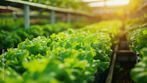 Sustainable Farming with Fresh Green Lettuce