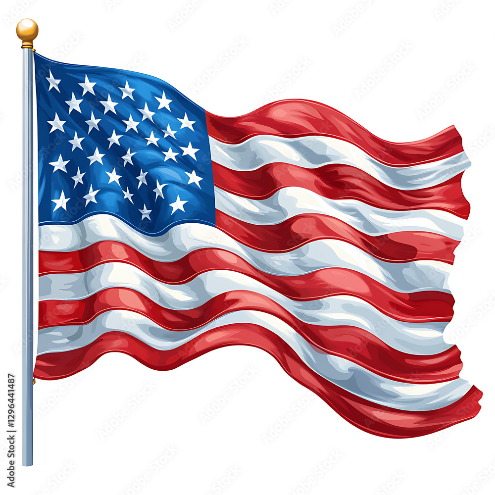 Dynamic USA flag illustration in motion high resolution picture Dynamic USA flag illustration in motion high resolution picture