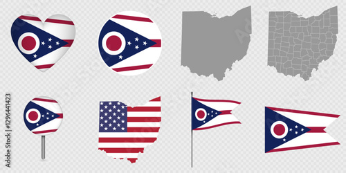 Ohio State Flags and Maps Icon Pack.