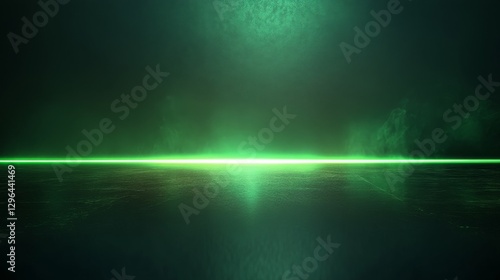 Wallpaper Mural Green neon beam of light reflecting on a surface Torontodigital.ca