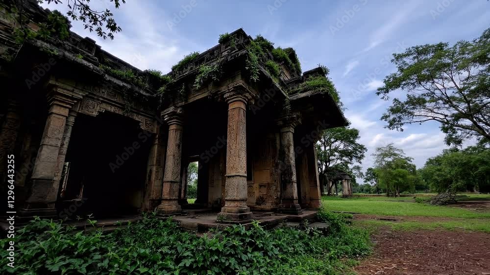 Ancient Stone Ruins Overgrown with Lush Greenery Ancient Stone Ruins Overgrown with Lush Greenery