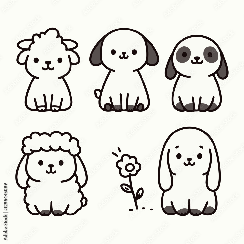 Hand-drawn Cute Hand Drawn cartoon animals illustrations 34 illustration in a detailed and artistic style Hand-drawn Cute Hand Drawn cartoon animals illustrations 34 illustration in a detailed and artistic style