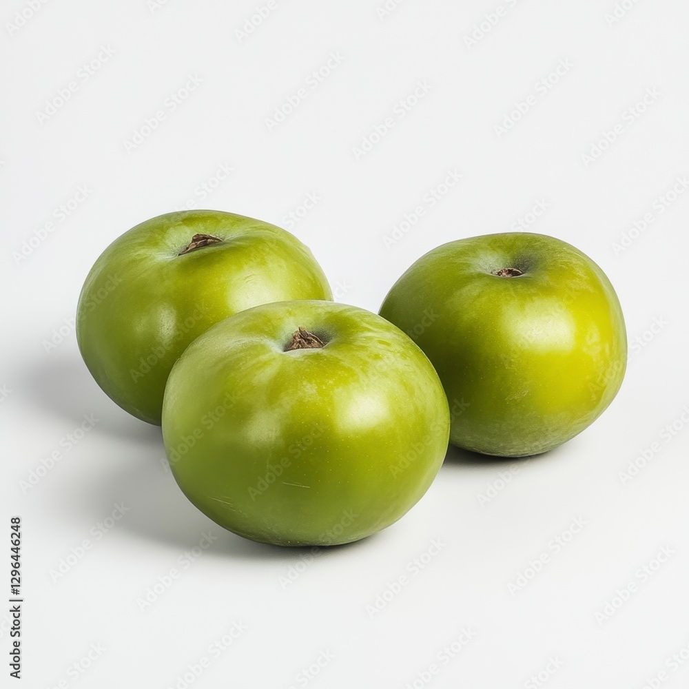 Fresh Green Apples on White Background for Culinary Textures Fresh Green Apples on White Background for Culinary Textures