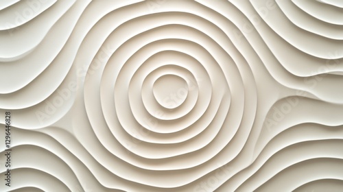 Concentric curved layers create a modern architectural relief pattern