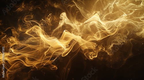 Abstract glowing gold smoke.