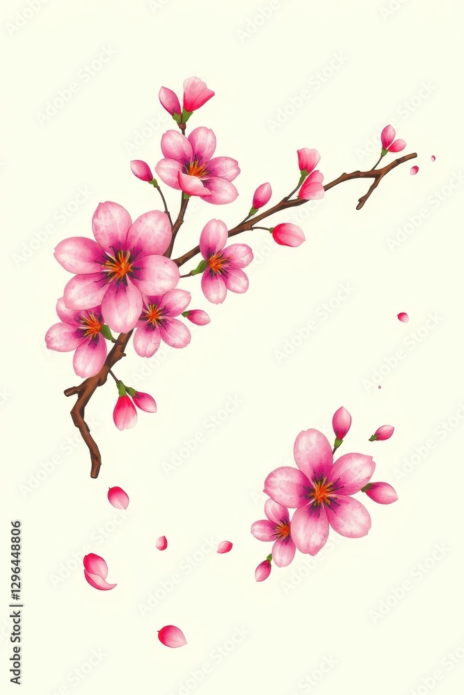 Vibrant cherry blossoms dance gracefully on a soft pastel backdrop, celebrating the beauty of nature in full bloom Vibrant cherry blossoms dance gracefully on a soft pastel backdrop, celebrating the beauty of nature in full bloom