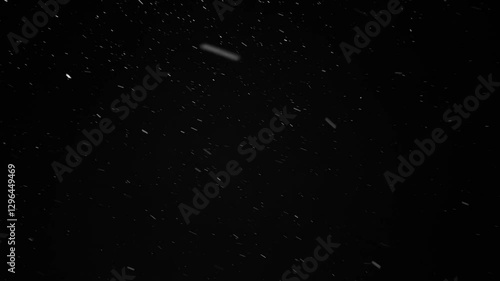 A Real Snowstorm With Snowflakes Blowing Quickly In Strong Winds Against A Black Background. This High-Speed Snowfall Effect Is Ideal For Winter Themes Or Green Screen Applications.