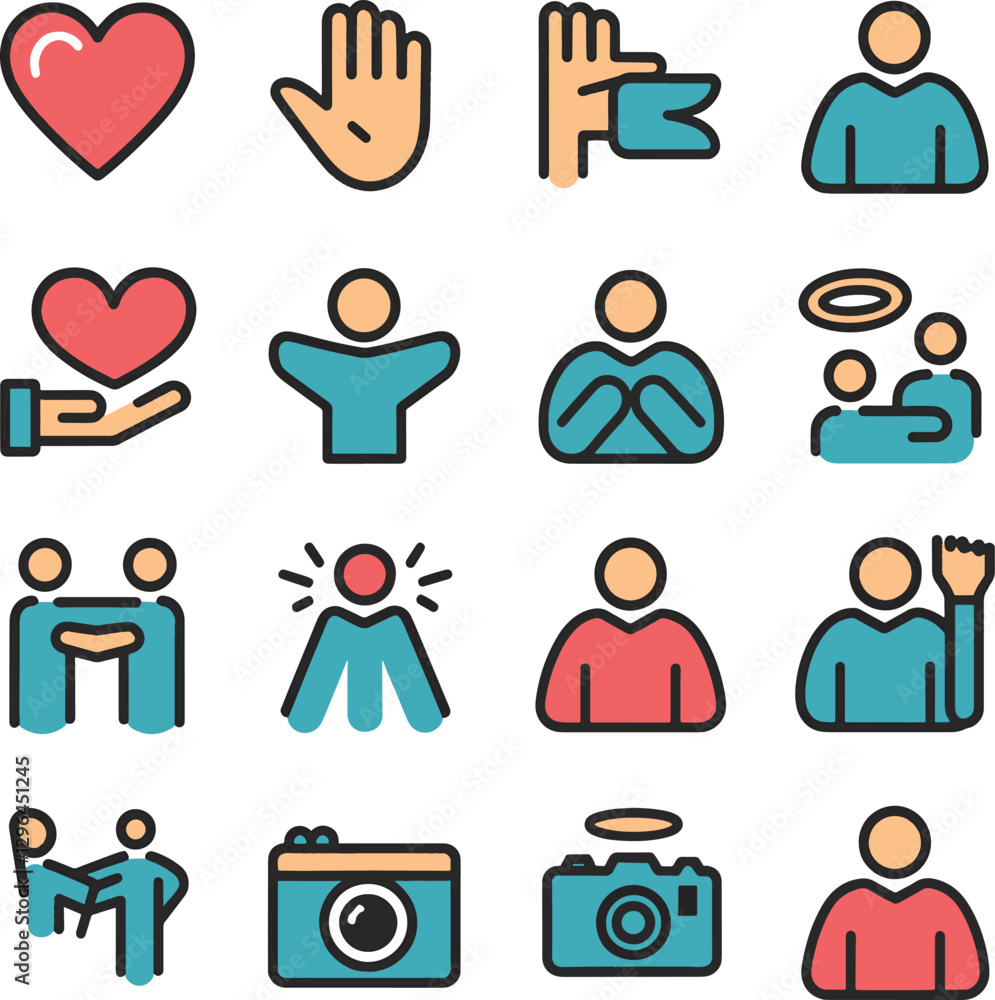 Altruism and benevolence logo icon set bundle illustration stock photos Altruism and benevolence logo icon set bundle illustration stock photos