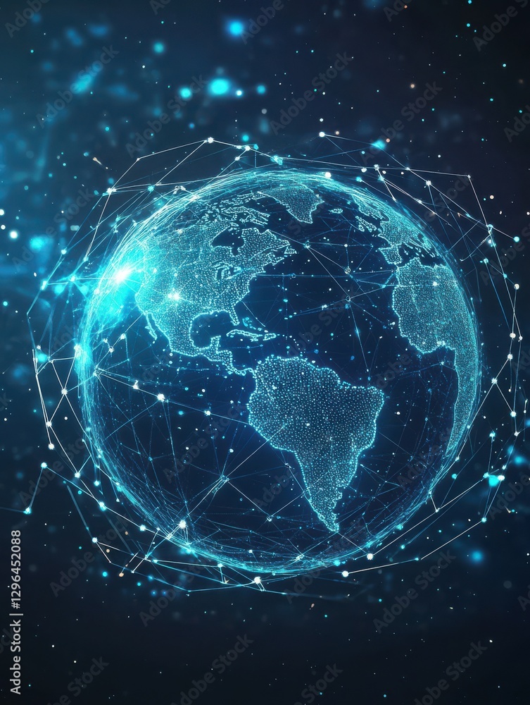 Blockchain technology futuristic hud background with world globe and blockchain polygon peer to peer network. Global cryptocurrency fintech business banner concept. Blockchain technology futuristic hud background with world globe and blockchain polygon peer to peer network. Global cryptocurrency fintech business banner concept.