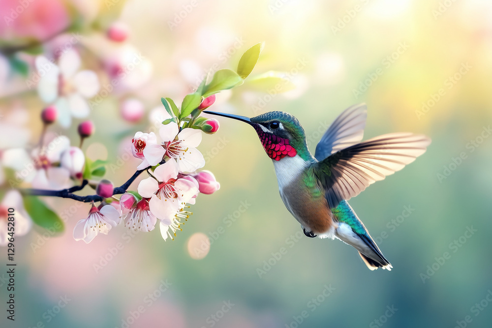 Fototapeta premium hummingbird on flower