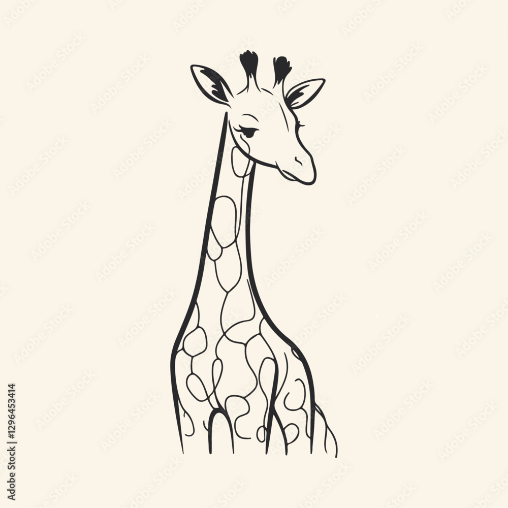 Line art illustration of giraffe with different pose 5136766 Line art illustration of giraffe with different pose 5136766