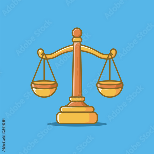Legal Scales Vector Cartoon Illustration