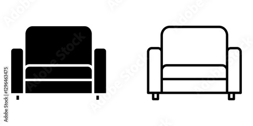 Sofa icon on white background