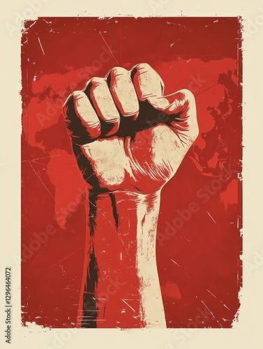 Expression of power and unity in vintage soviet propaganda poster design for political movements