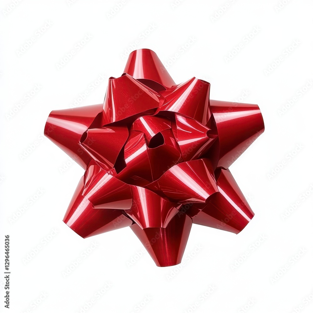 Shiny Red Gift Bow for Holiday Present Decoration and Celebration Shiny Red Gift Bow for Holiday Present Decoration and Celebration