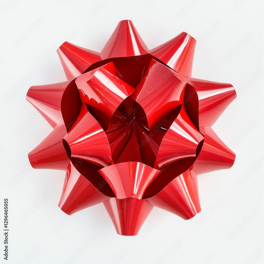Shiny Red Decorative Bow for Gift Wrapping and Celebrations Shiny Red Decorative Bow for Gift Wrapping and Celebrations