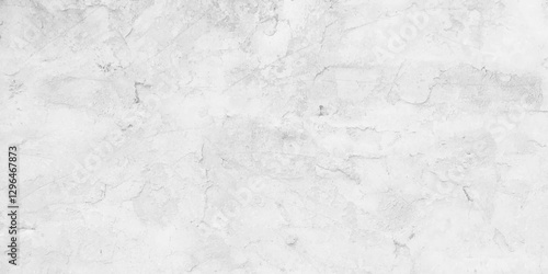White grey textured concrete wall background. Decorative white putty background. Wall texture with filler paste applied with spatula, chaotic dashes and strokes over plaster