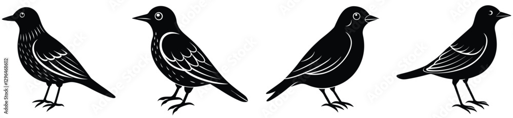 Bird vector shilhouette bundle set icon Bird vector shilhouette bundle set icon