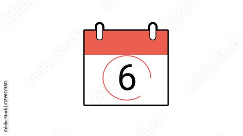 animated video showing the 6th date on the calendar
