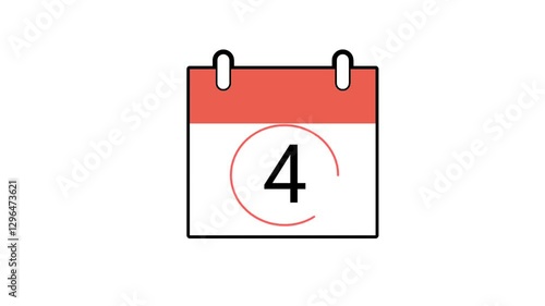 animation showing the 4th on a small calendar