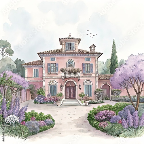 Pastel House Villa Czy Living in Soft Hues Charming Villa with Lush Garden and Elegant Architecture photo