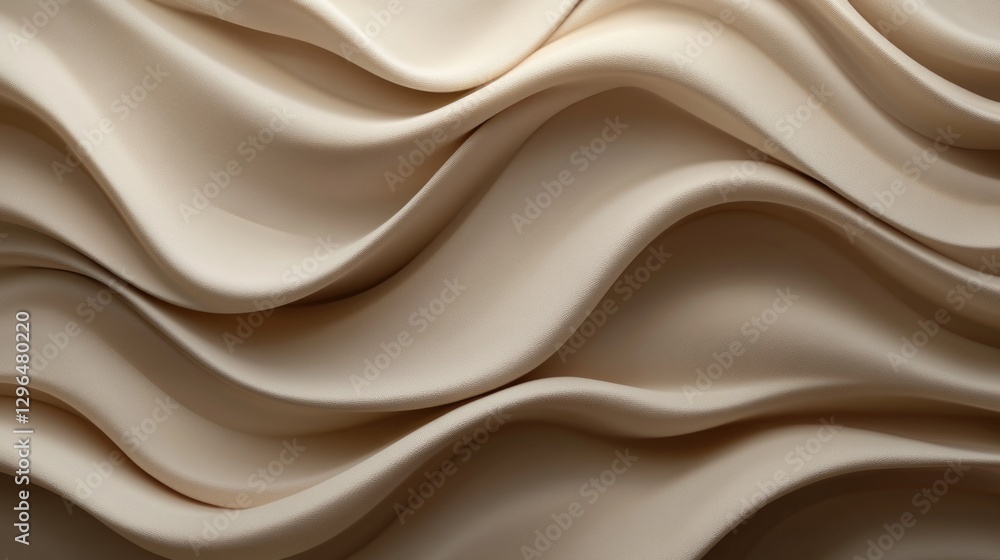 Obraz premium Abstract beige fabric with elegant flowing waves and soft textures