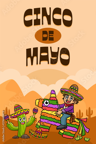 Cinco de Mayo Poster Vertical Banner Background 